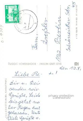 AK / Ansichtskarte Falkenstein_Vogtland Freibad Rathaus Liebknecht Platz Hauptstrasse Falkenstein_Vogtland