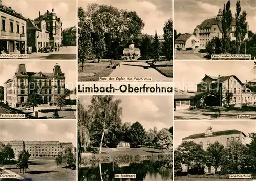 AK / Ansichtskarte Limbach_Oberfrohna Bahnhof Stadtpark Duererplatz Limbach Oberfrohna