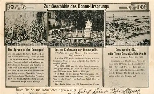 AK / Ansichtskarte Donaueschingen Donauquelle Geschichte Ursprung Donaueschingen