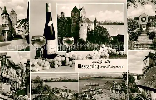 AK / Ansichtskarte Meersburg_Bodensee Anettes Fuerstenhaeusel Obertor Schlossmuehle Schlossblick Steige Meersburg Bodensee