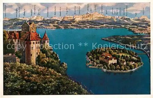 AK / Ansichtskarte Konstanz_Bodensee Schloss Meersburg Insel Mainau Konstanz_Bodensee