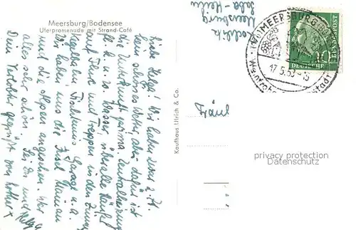 AK / Ansichtskarte Meersburg_Bodensee Uferpromenade Strand Cafe Meersburg Bodensee