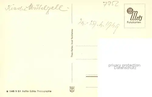 AK / Ansichtskarte Mittelzell Panorama Kirche Mittelzell