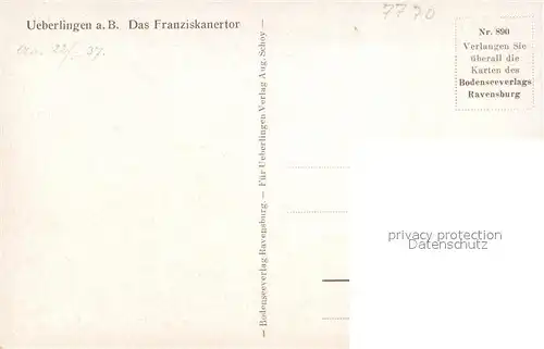 AK / Ansichtskarte ueberlingen_Bodensee Franziskanertor ueberlingen Bodensee