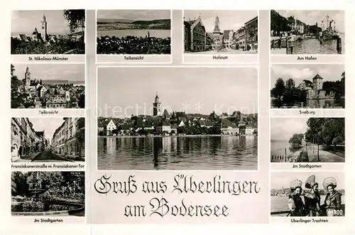 AK / Ansichtskarte ueberlingen_Bodensee Nikolaus Muenster Hofstatt Hafen Stadtgraben Trachten Seeburg ueberlingen Bodensee