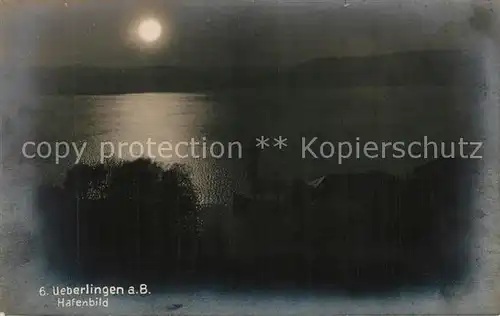 AK / Ansichtskarte ueberlingen_Bodensee Hafenbild Mondschein ueberlingen Bodensee