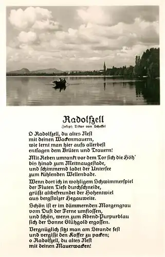 AK / Ansichtskarte Radolfzell_Bodensee Kirche Boot Gedicht Radolfzell Bodensee