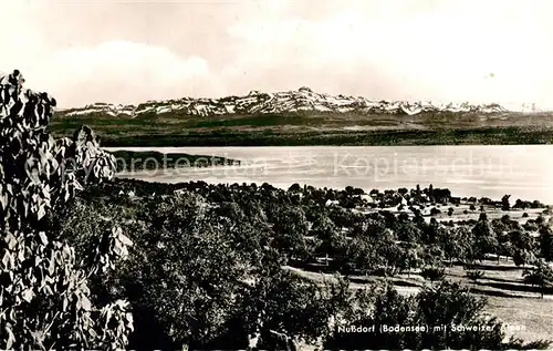AK / Ansichtskarte Nussdorf_ueberlingen Panorama mit Schweizer Bergen Nussdorf ueberlingen