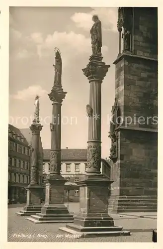 AK / Ansichtskarte Freiburg_Breisgau Muenster Mariensaeulen Freiburg Breisgau