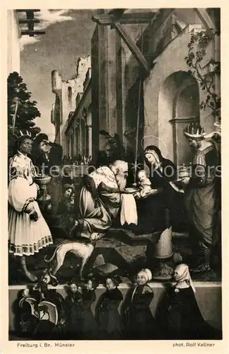 AK / Ansichtskarte Freiburg_Breisgau Anbetung der Koenige Universitaetskapelle Freiburg Breisgau