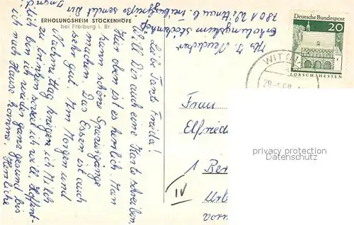 AK / Ansichtskarte Freiburg_Breisgau Erholungsheim Stoeckenhoefe Freiburg Breisgau