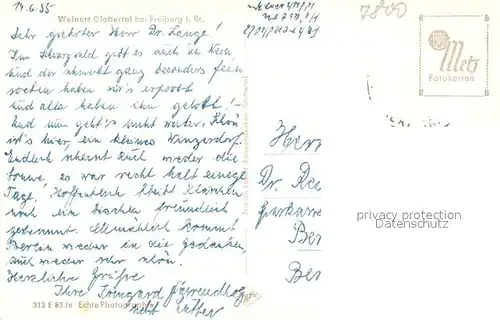 AK / Ansichtskarte Glottertal Panorama Blaumbluete Kirche Glottertal