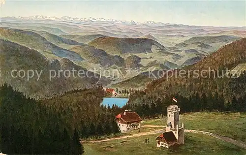 AK / Ansichtskarte Hornisgrinde Neuer Turm Rasthaus Muemmelsee Hornisgrinde