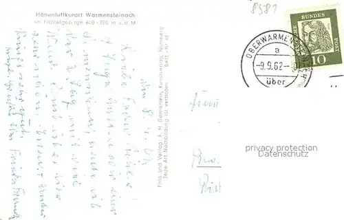 AK / Ansichtskarte Warmensteinach Panorama Warmensteinach