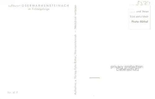 AK / Ansichtskarte Oberwarmensteinach Panorama Oberwarmensteinach