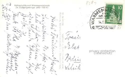 AK / Ansichtskarte Warmensteinach Teilansicht Warmensteinach