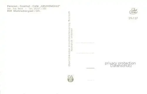 AK / Ansichtskarte Marktschorgast Pension Gasthof Grundmuehle Marktschorgast