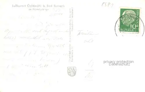 AK / Ansichtskarte Goldmuehl_Fichtelgebirge Panorama Goldmuehl Fichtelgebirge