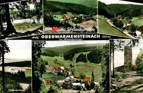 AK / Ansichtskarte Oberwarmensteinach Panorama Jugendherberge Asenturm Teich Oberwarmensteinach