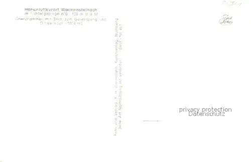 AK / Ansichtskarte Warmensteinach Kreuzhammer mit Geiersberg Warmensteinach