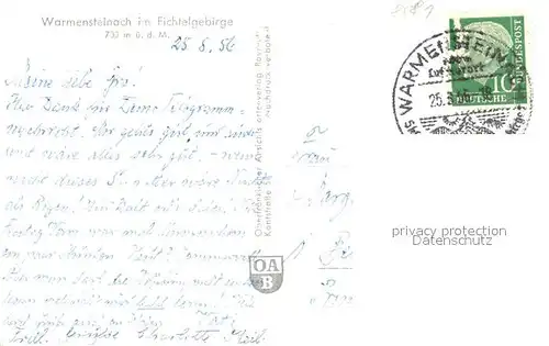 AK / Ansichtskarte Warmensteinach Panorama Warmensteinach