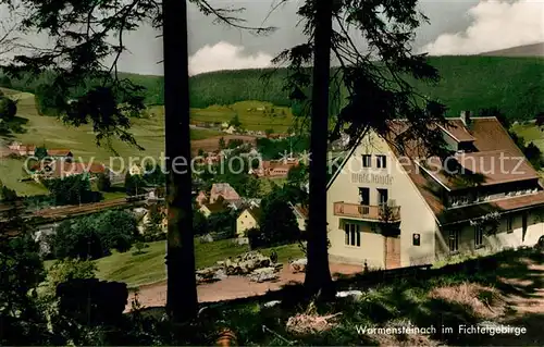 AK / Ansichtskarte Warmensteinach Panorama mit Waldbaude Warmensteinach
