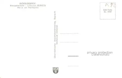 AK / Ansichtskarte Bad_Berneck Partie am Marktplatz Bad_Berneck