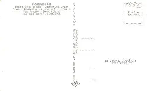 AK / Ansichtskarte Bad_Berneck Gasthof Drei Linden Bad_Berneck