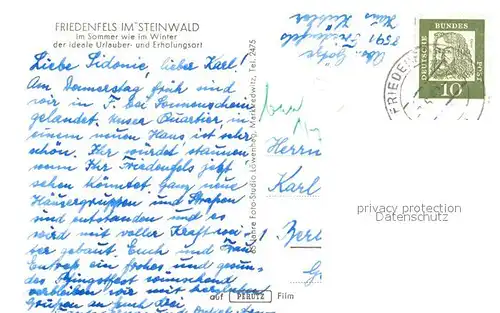 AK / Ansichtskarte Friedenfels im Steinwald Friedenfels