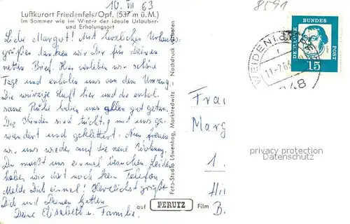 AK / Ansichtskarte Friedenfels mit Schlossberg Friedenfels