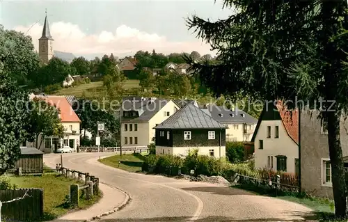 AK / Ansichtskarte Fichtelberg_Bayreuth Ortspartie mit Kirche Fichtelberg Bayreuth