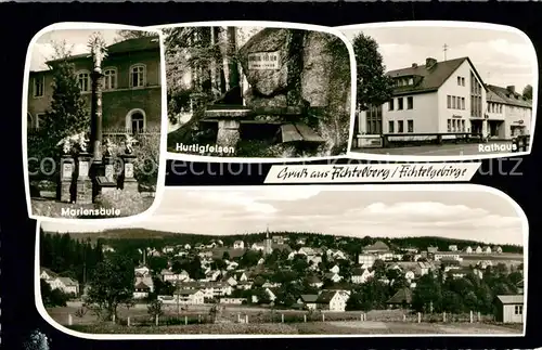 AK / Ansichtskarte Fichtelberg_Bayreuth Mariensaeule Hurtigfelsen Rathaus Panorama Fichtelberg Bayreuth