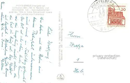 AK / Ansichtskarte Fichtelberg_Bayreuth Mariensaeule Hurtigfelsen Rathaus Panorama Fichtelberg Bayreuth