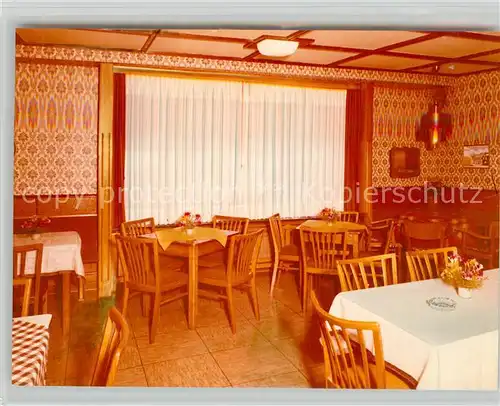 AK / Ansichtskarte Schwarzenau_Eder Gasthof Kussel Restaurant Gastraum Schwarzenau Eder
