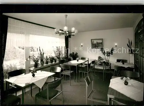 AK / Ansichtskarte Girkhausen_Bad_Berleburg Pension Gastraum Fruehstueckszimmer Girkhausen_Bad_Berleburg