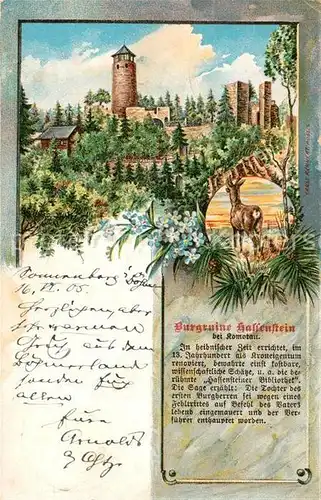 AK / Ansichtskarte Komotau Burgruine Hassenstein Wild Kuenstlerkarte Komotau