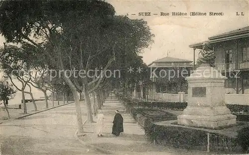 AK / Ansichtskarte Suez Rue Helene Monument Suez