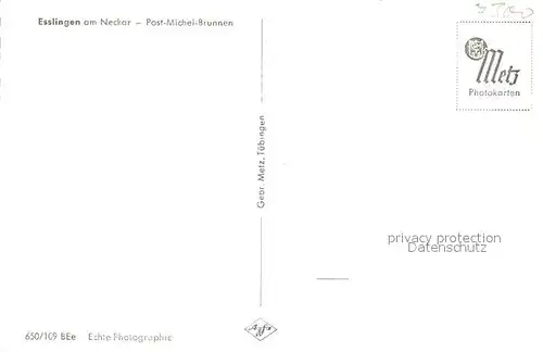 AK / Ansichtskarte Esslingen_Neckar Post Michel Brunnen  Esslingen Neckar