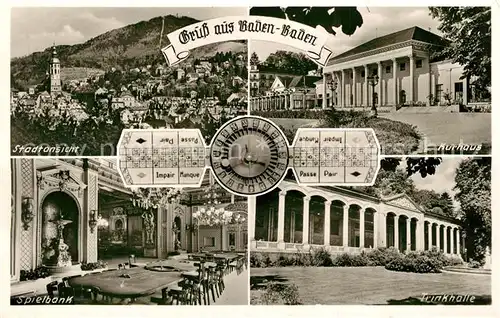 AK / Ansichtskarte Baden Baden Kurhaus Spielbank Trinkhalle Stadtansicht Baden Baden