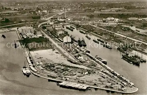 AK / Ansichtskarte Karlsruhe_Baden Fliegeraufnahme Rheinhafen Karlsruhe_Baden