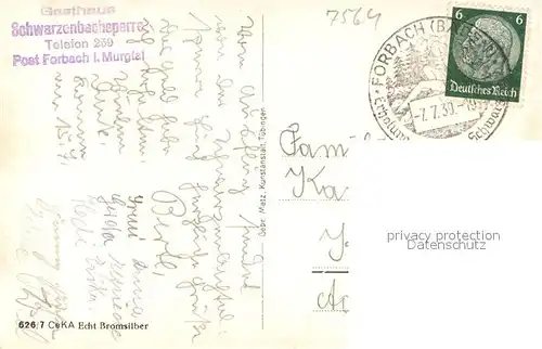 AK / Ansichtskarte Schwarzenbachtalsperre Kurhaus Sand Buehlerhoehe Hundseck Herrenwies Schwarzenbachtalsperre