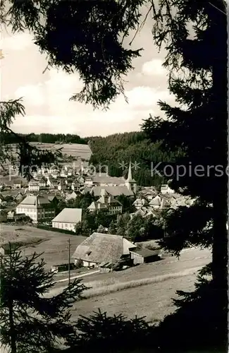 AK / Ansichtskarte Schonach_Schwarzwald Panorama Kirche Schonach Schwarzwald