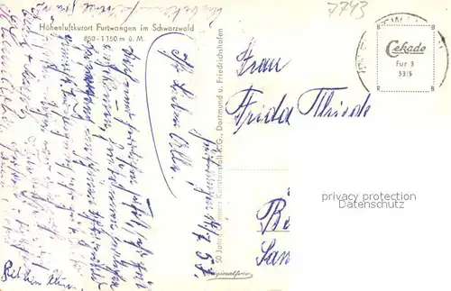 AK / Ansichtskarte Furtwangen Panorama Kirche Furtwangen