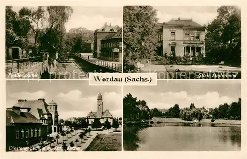 AK / Ansichtskarte Werdau_Sachsen Kinderheim Kirche Pleissen Werdau Sachsen