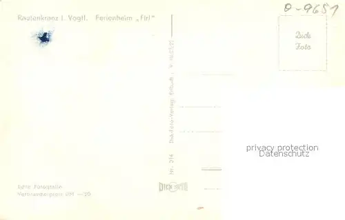 AK / Ansichtskarte Rautenkranz_Vogtland Ferienheim Firi Rautenkranz_Vogtland