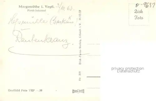 AK / Ansichtskarte Morgenroethe Rautenkranz Forst Internat Morgenroethe Rautenkranz