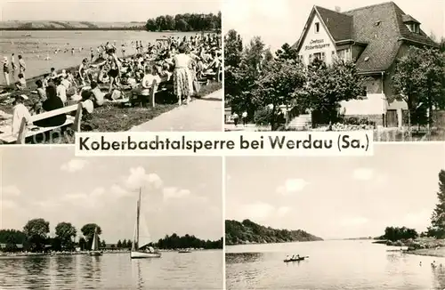 AK / Ansichtskarte Koberbachtalsperre Strand Segelboote Koberbachtalsperre