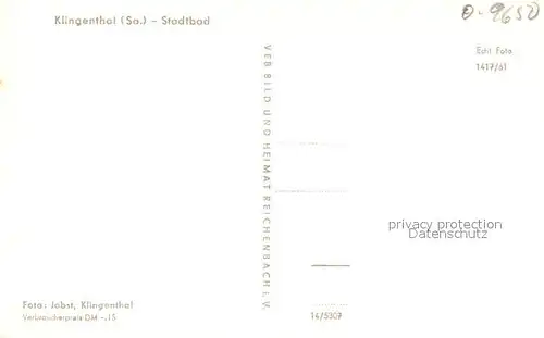 AK / Ansichtskarte Klingenthal_Vogtland Stadtbad Klingenthal_Vogtland