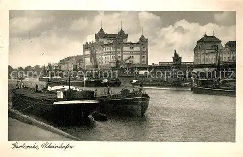 AK / Ansichtskarte Karlsruhe_Baden Rheinhafen Karlsruhe_Baden