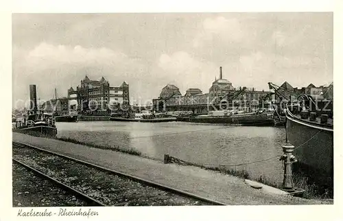 AK / Ansichtskarte Karlsruhe_Baden Rheinhafen Karlsruhe_Baden